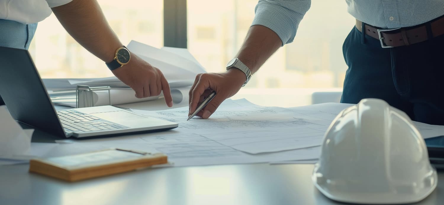 Étude de plan par deux professionnels